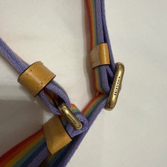 Coach rainbow stipped strap gold hardware style nwot - Picture 4 of 5